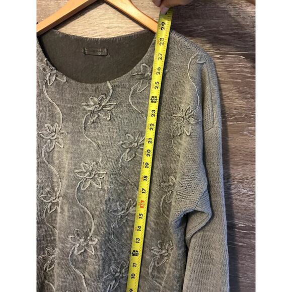 Alexandre Laurent size Medium Sweater Wool blend gray Distressed Paris Boho - Picture 9 of 10